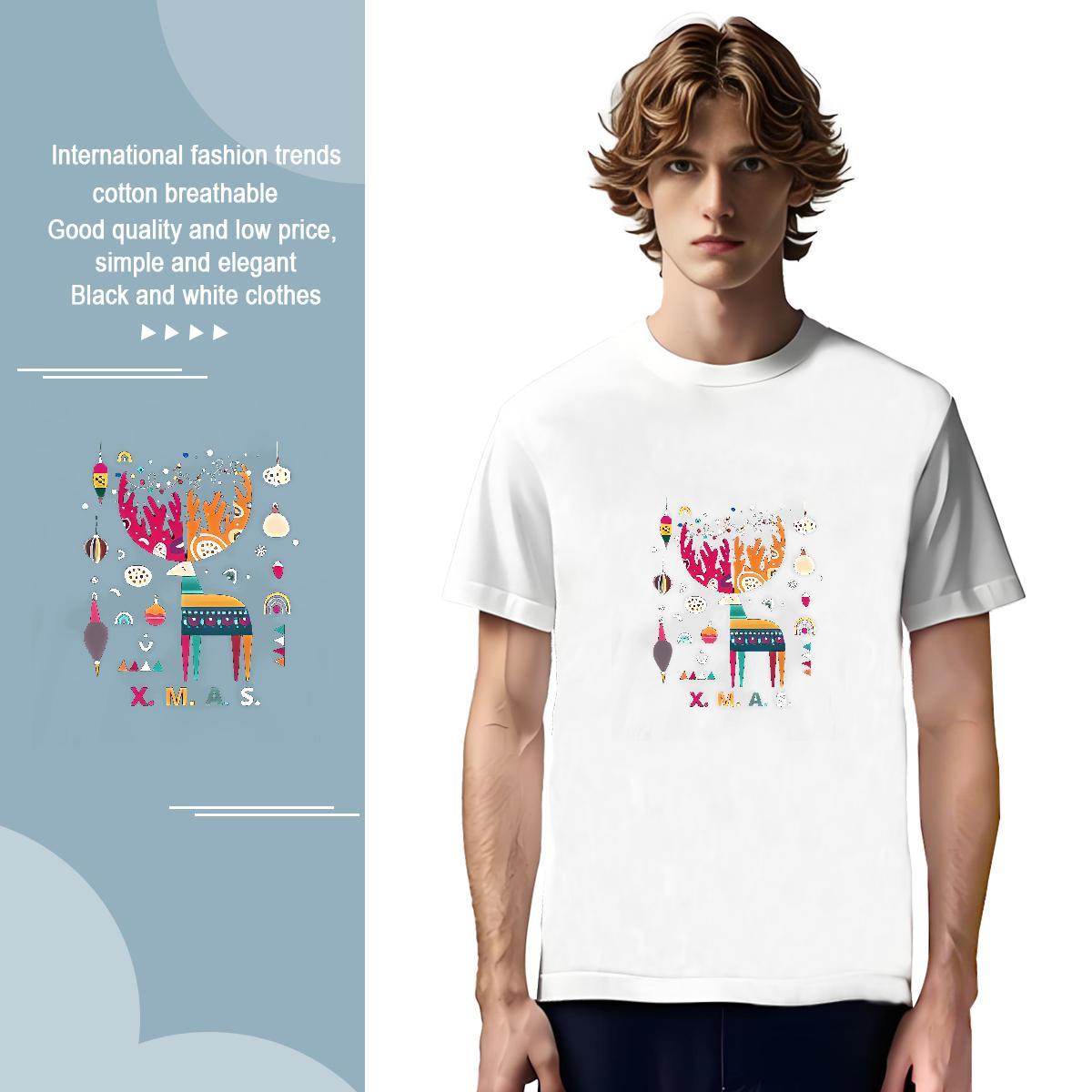 Men T Shirts 230g 100% Cotton Christmas Spring Summer Short Sleeve Soft Custom Print Oversized Men Clothes T-Shirt Designer Fashion Cool Design Tops S