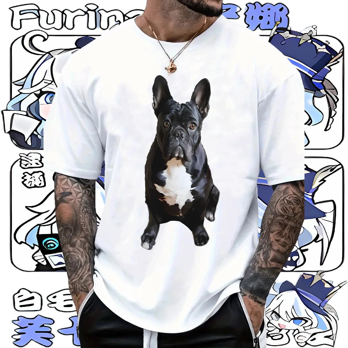 2024 DIY T-Shirts for Men 230g Cotton dog Hip Hop Polos Round Neck Short Sleeve Cool Tshirt for Man Woman Customized Print