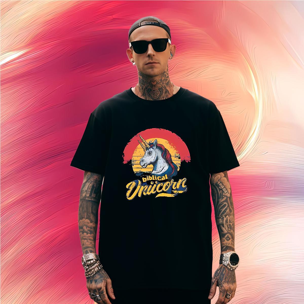 T Shirt For Man 230g Pure Cotton horse Home Outdoor Breathable Short Sleeve DIY Logo Oversized Couples T Shirts Classic Loose Fit Tops Tees