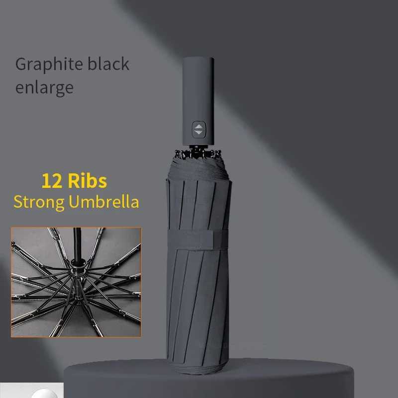 Big 12 Ribs Strong Umbrella Enlarge 108cm Diameter Automatic UV Parasol Wind And Rain Resistance BumbershootXJ240806