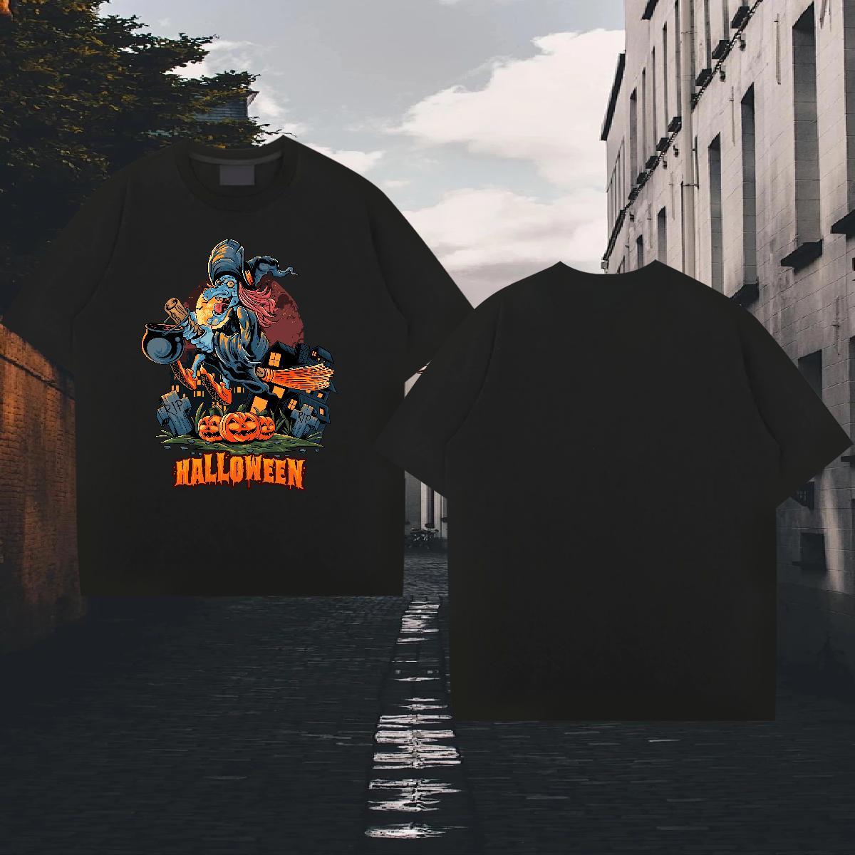 2024 T Shirt For Man 230g Pure Cotton pumpkin Home Outdoor Polos Breathable Short Sleeve Comfortable Tshirt for Man Woman Custom Cartoon