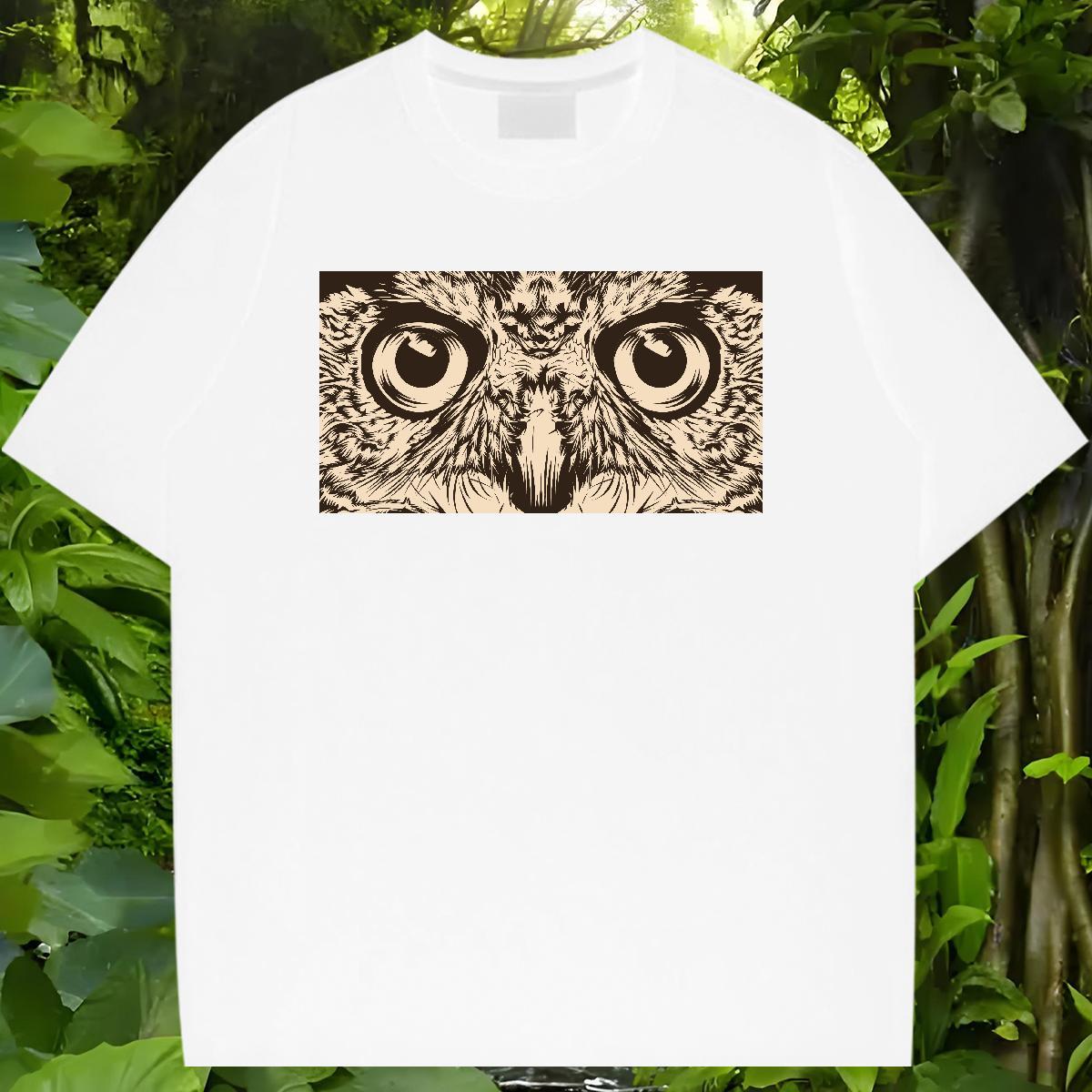 2024 DIY T-Shirts for Men 230g 100% Cotton eagle Daily Outfit Wear O Neck Short Sleeves Loose Men Tshirts Skull