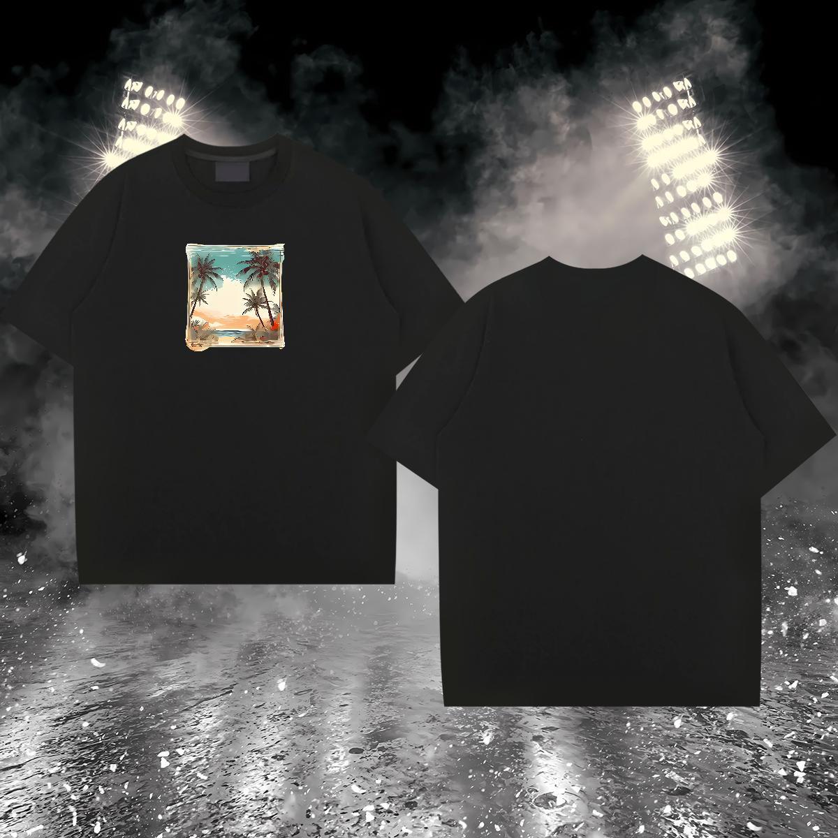 Classic Casual Men T Shirts 230g Cotton sea Hip Hop Tops Tees Crew Neck TOP Quality Tshirts Custom Anime