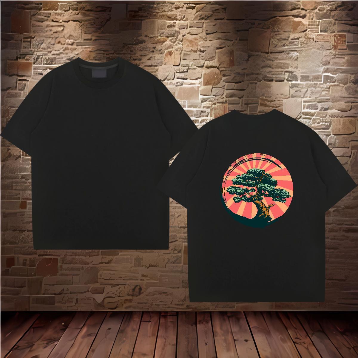 Classic T shirt 230g 100% Cotton tree Street wear Hip Hop Tshirts Breathable Short Sleeve Designer Men Tshirts Custom Cartoon