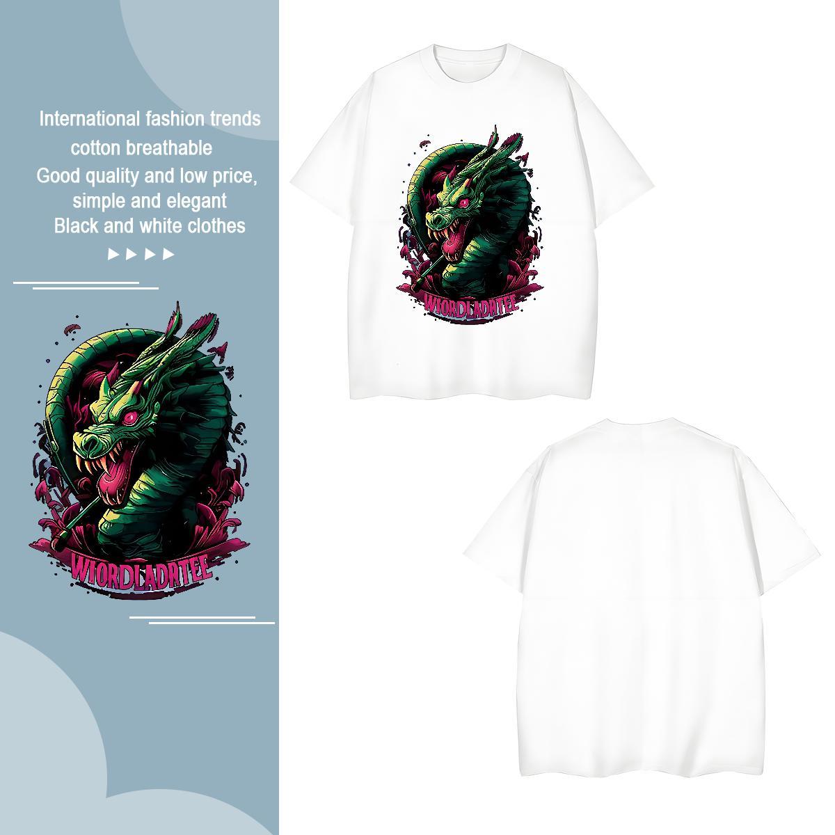 T-Shirts 230g 100% Cotton Sports Casual O Neck Short Sleeves Floral Print Tshirt for Man Woman Classic Comfortable Clothings