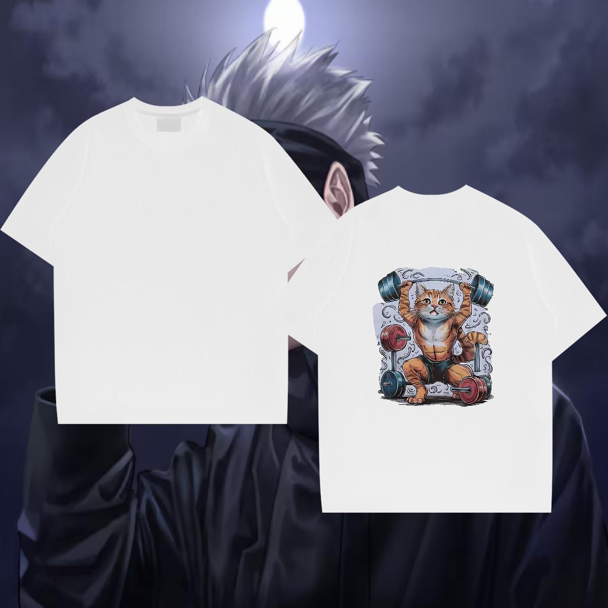 New Designer T Shirt For Man 230g Cotton strong Anime Printing Street Tee Shirt O Neck Short Sleeves Loose Tshirts Custom Print Plus Size