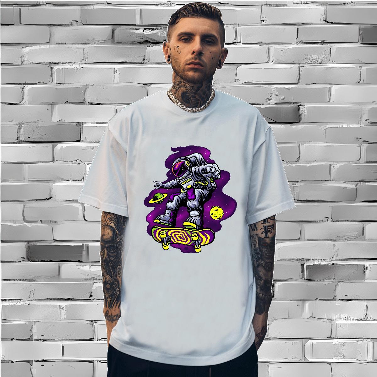 Men T Shirts 230g Pure Cotton universe Sport Crew Neck Breathable Anime Print Men Clothes T-Shirt Fashion Casual TOP Quality Top Tees