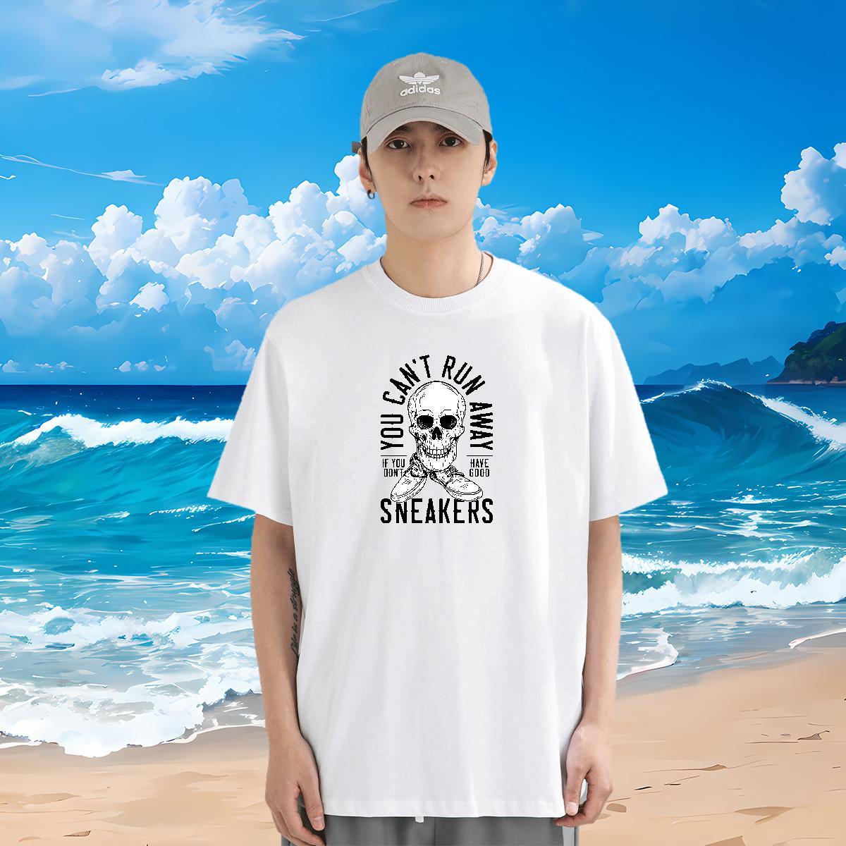 2024 Mens T Shirts logo Tees Shirts 230g Pure Cotton Spring Summer Cool Asian Size Short Sleeve Soft Men Tshirts