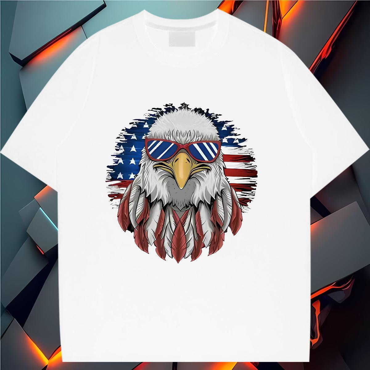 Nice Womens T Shirts Breathable Crew Neck Women Tshirts Anime Print eagle Spring Summer 230g Cotton Custom Top Shirts