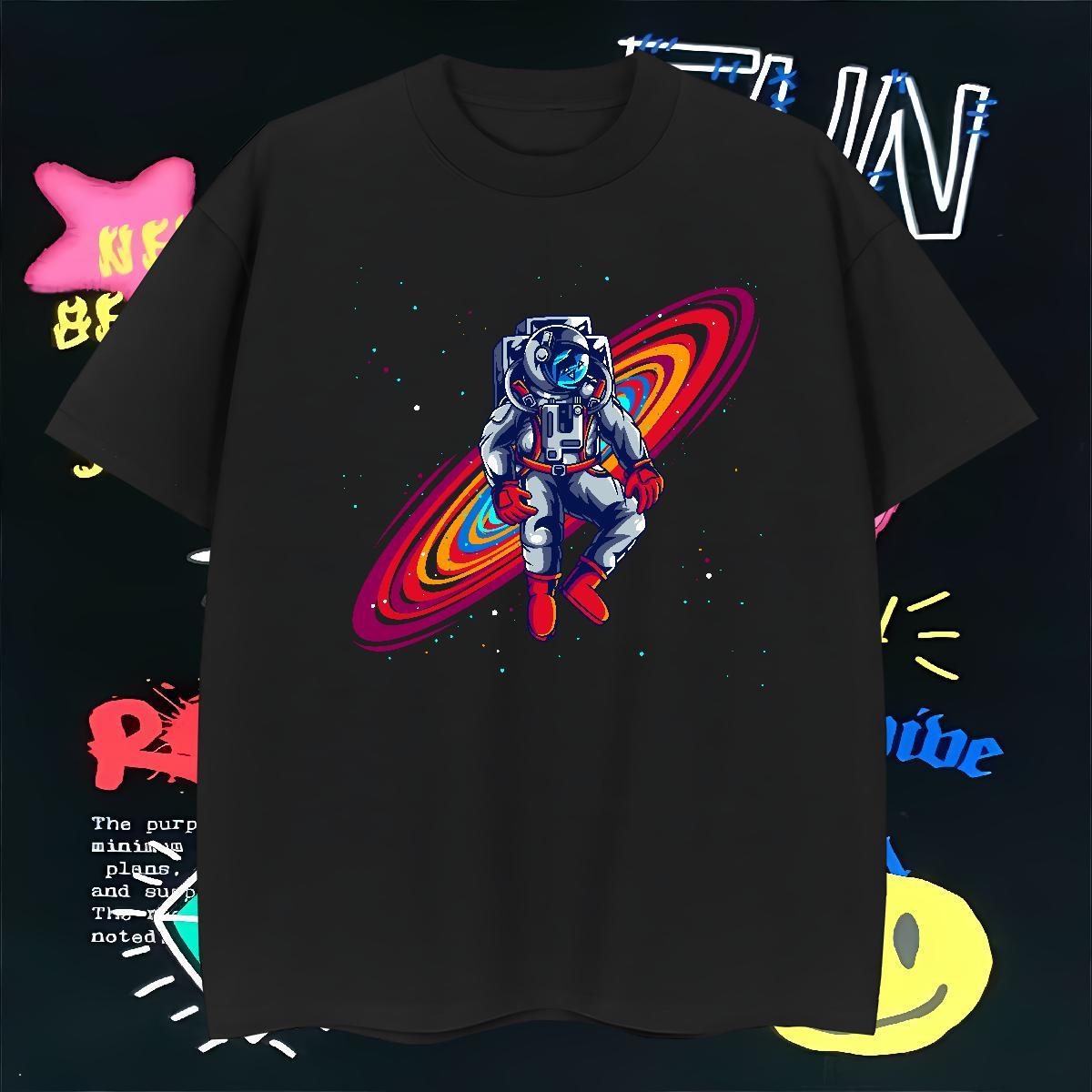 Mens T Shirts 230g 100% Cotton universe High Street Hip Hop Breathable Short Sleeve DIY Tshirt for Man Woman 2024 Designer High Quality Polos