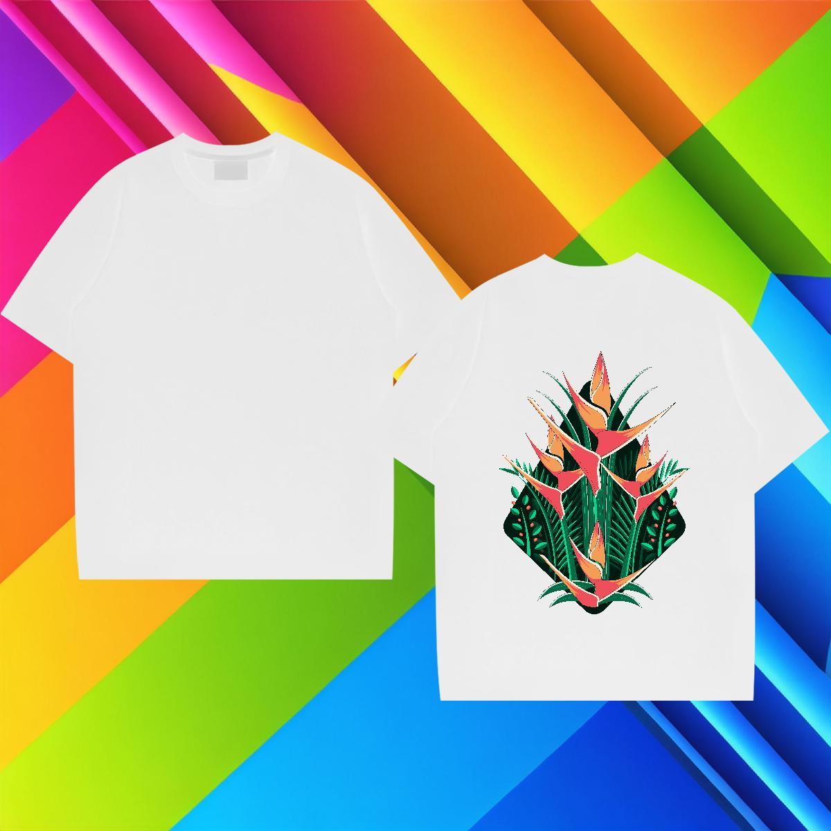 2024 Men T Shirts 230g Cotton tree Sports Casual Tops Shirt Crew Neck Popular Men Tshirts Custom Print Oversized