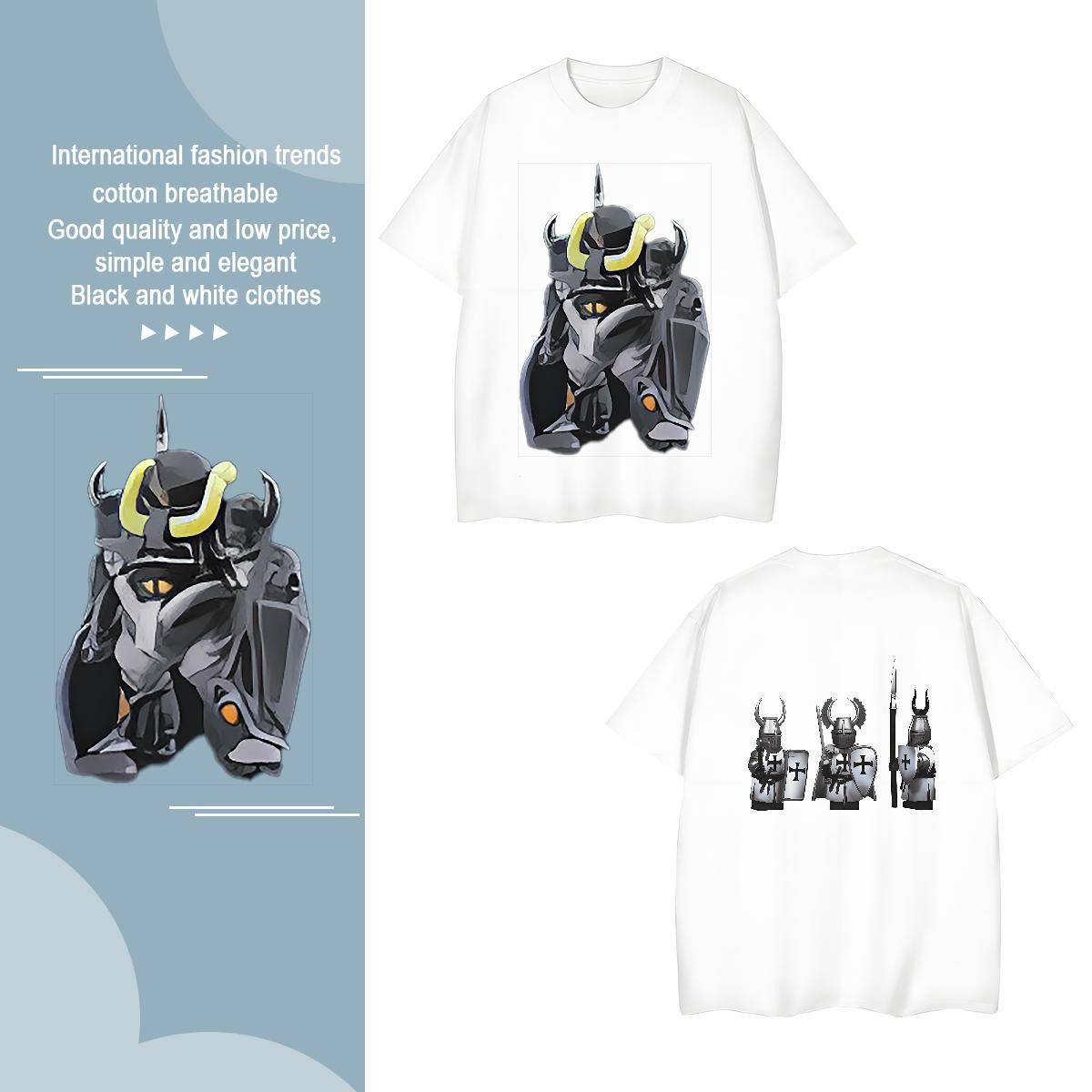 Mens T Shirts 100% Cotton 230g knight Daily Outfit Round Neck Short Sleeve DIY Printed Men Tops Tees 2024 Popular Tees Shirts