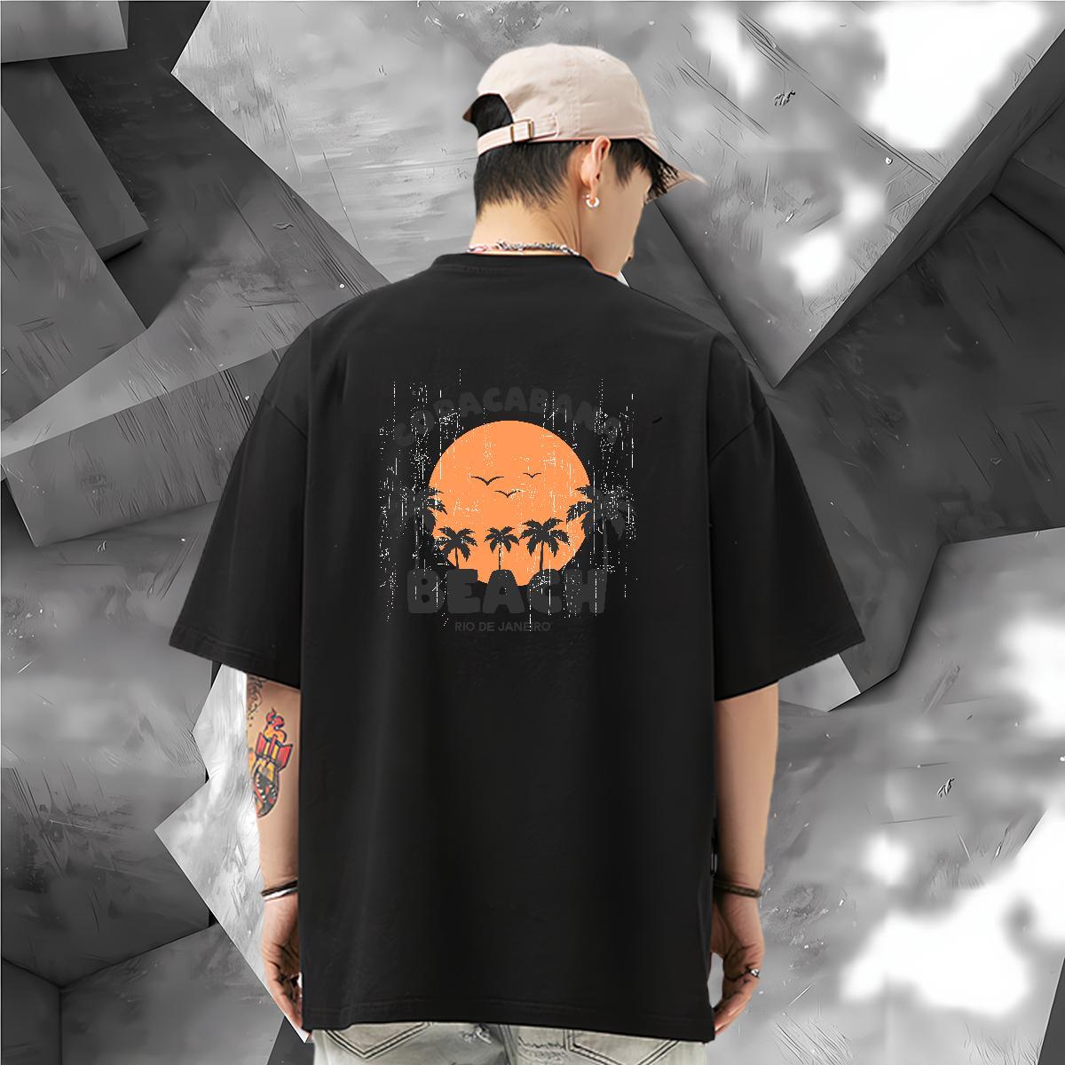 DIY Mens T Shirts 100% Cotton 230g tree Spring Summer Polos Pure Cotton Comfortable Tshirts Graphic