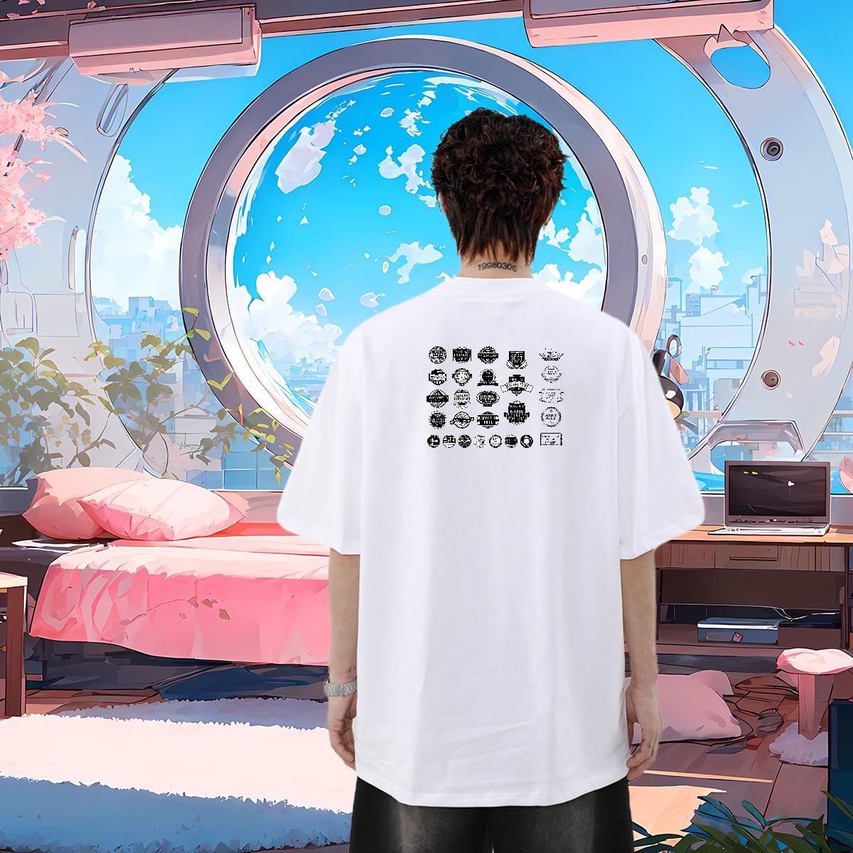 DIY T shirt letter Top Tees 230g Cotton Street Wear Loose Customized Breathable Short Sleeve Men Clothes T-Shirt