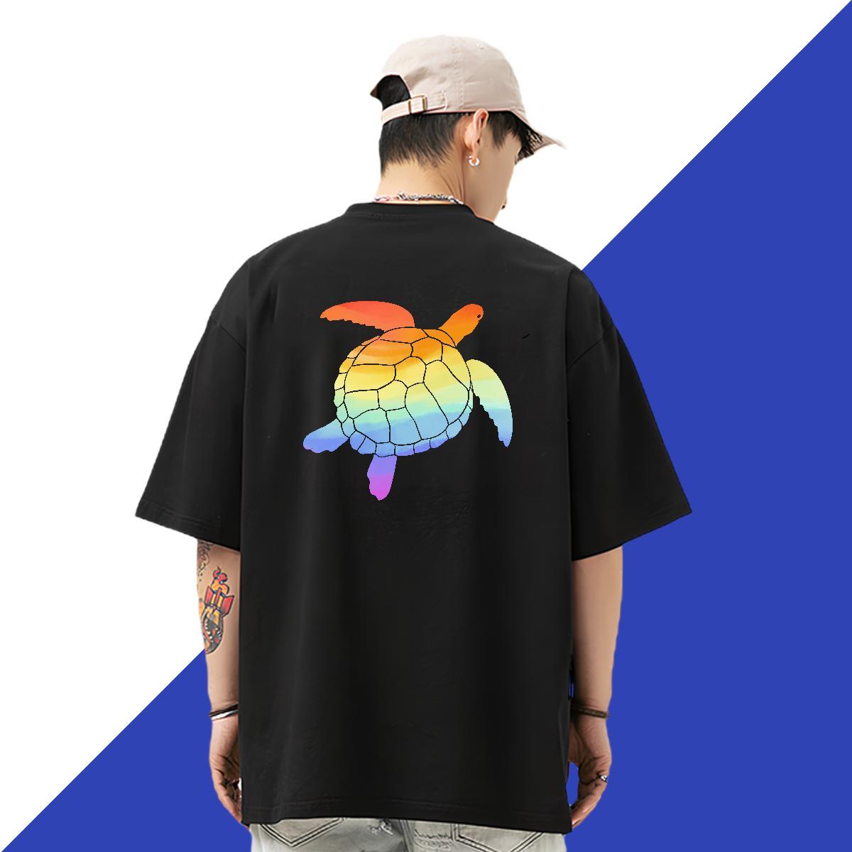 Wholesale T-Shirts for Men 230g Pure Cotton tortoise Home Outdoor Tee Shirt Crew Neck Free Shipping Men Tshirts White Plus Size