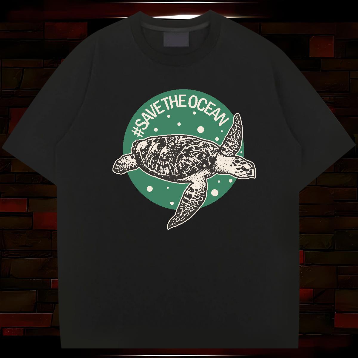 Classic Man T Shirts 230g 100% Cotton tortoise Hip Hop Top Tees O Neck Short Sleeves Cool Design Men Clothes T-Shirt Customized