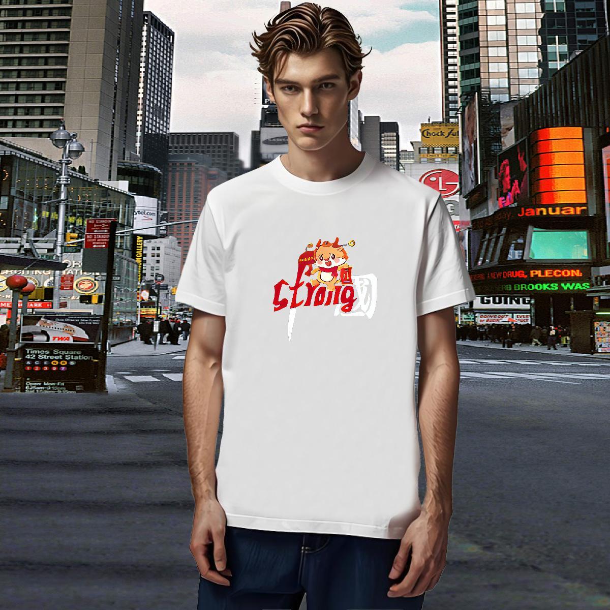 T-Shirts 230g 100% Cotton Cartoon Dragon Street Short Sleeve O-Neck Oversized 4XL Men Tees 2024 DIY Loose Wear