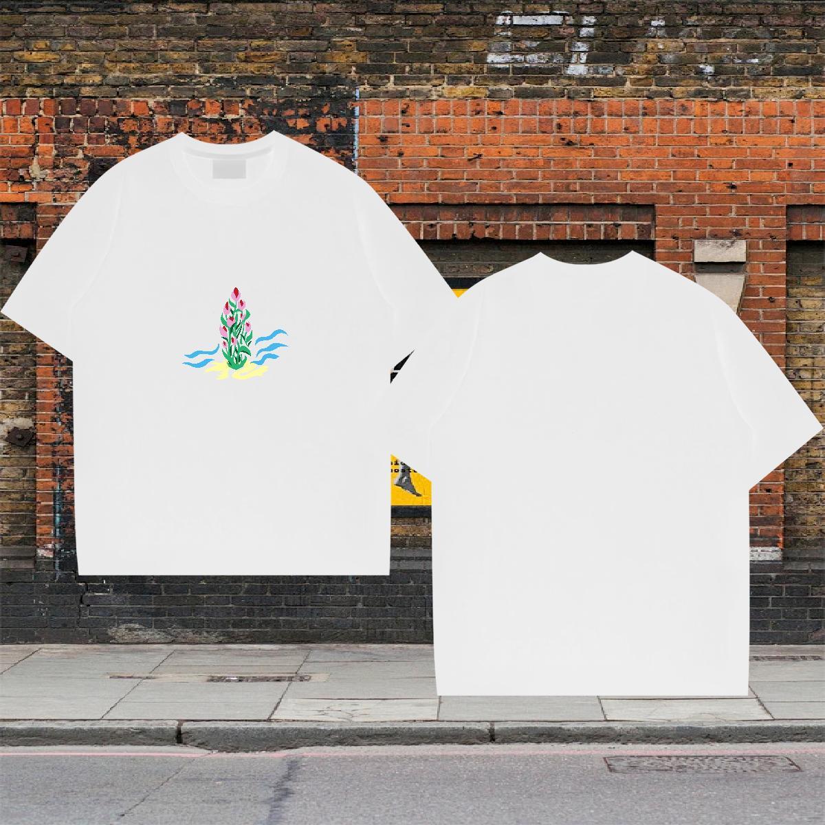 Custom T-Shirts for Men 230g Cotton flower Street Wear Tee Shirt Pure Cotton Wholesale Men Tops Tees Custom Printed