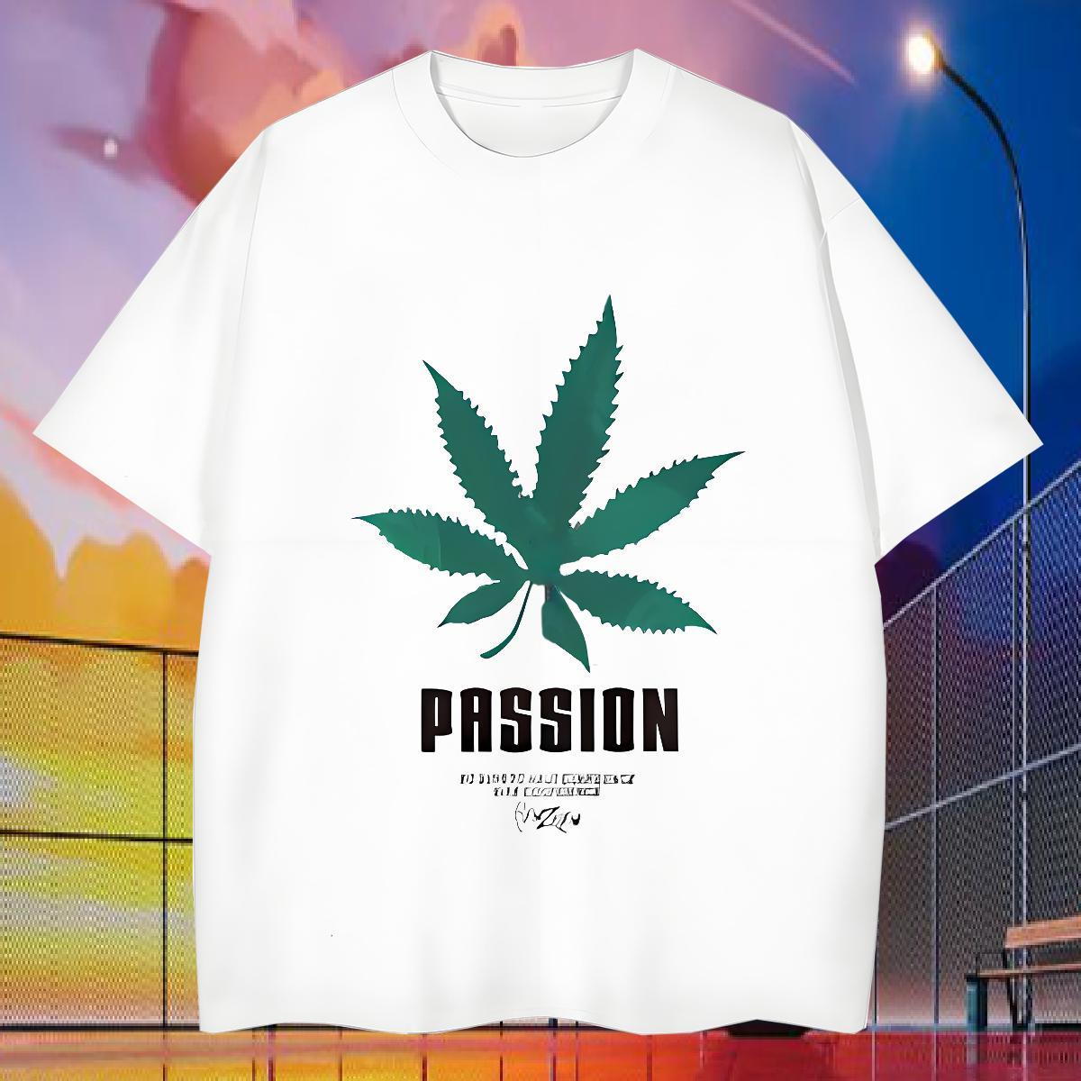 Fashion T-Shirts 230g Pure Cotton tree Daily Outfit Tops Breathable Short Sleeve Comfortable Mens Tshirts Cartoon Print