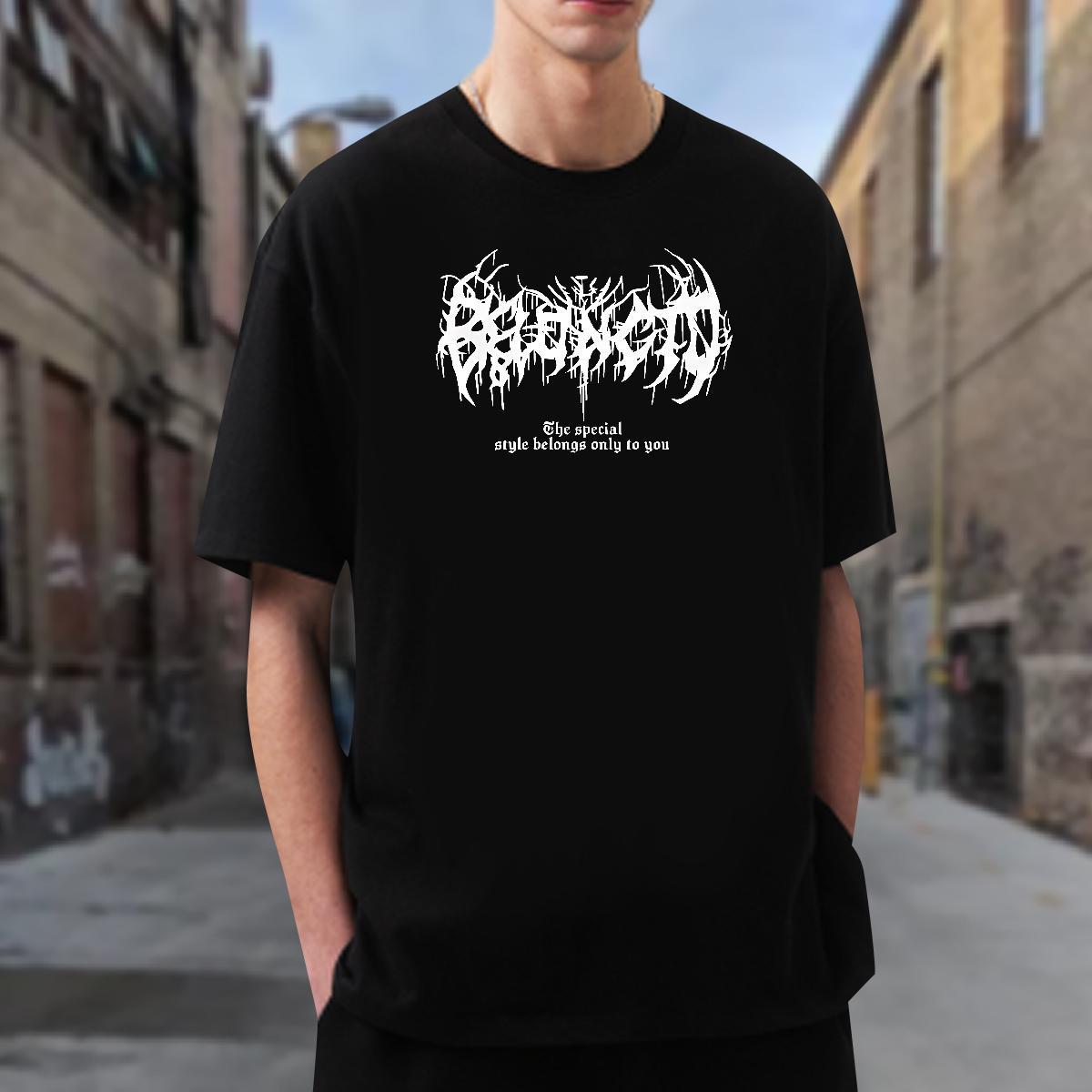 T-Shirts 230g 100% Cotton Lines Casual Beach Round Neck Short Sleeve Cartoon Printing L-4XL Men Tees Fashion Casual Loose Fit Polos