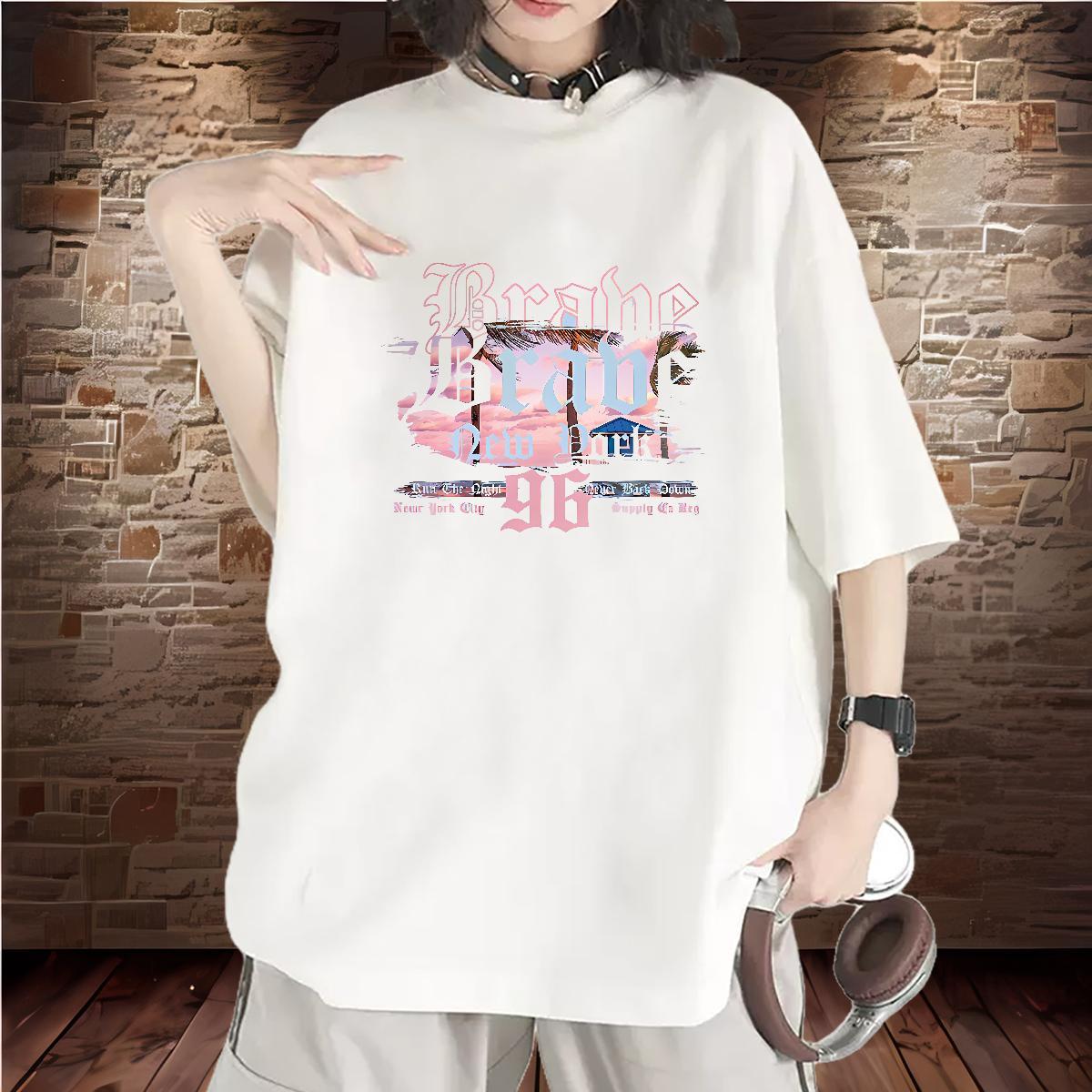Designer Nice Woman T Shirts Breathable Soft Women Tshirts White Plus Size tree Beach 100% Cotton 230g Casual New Clothes