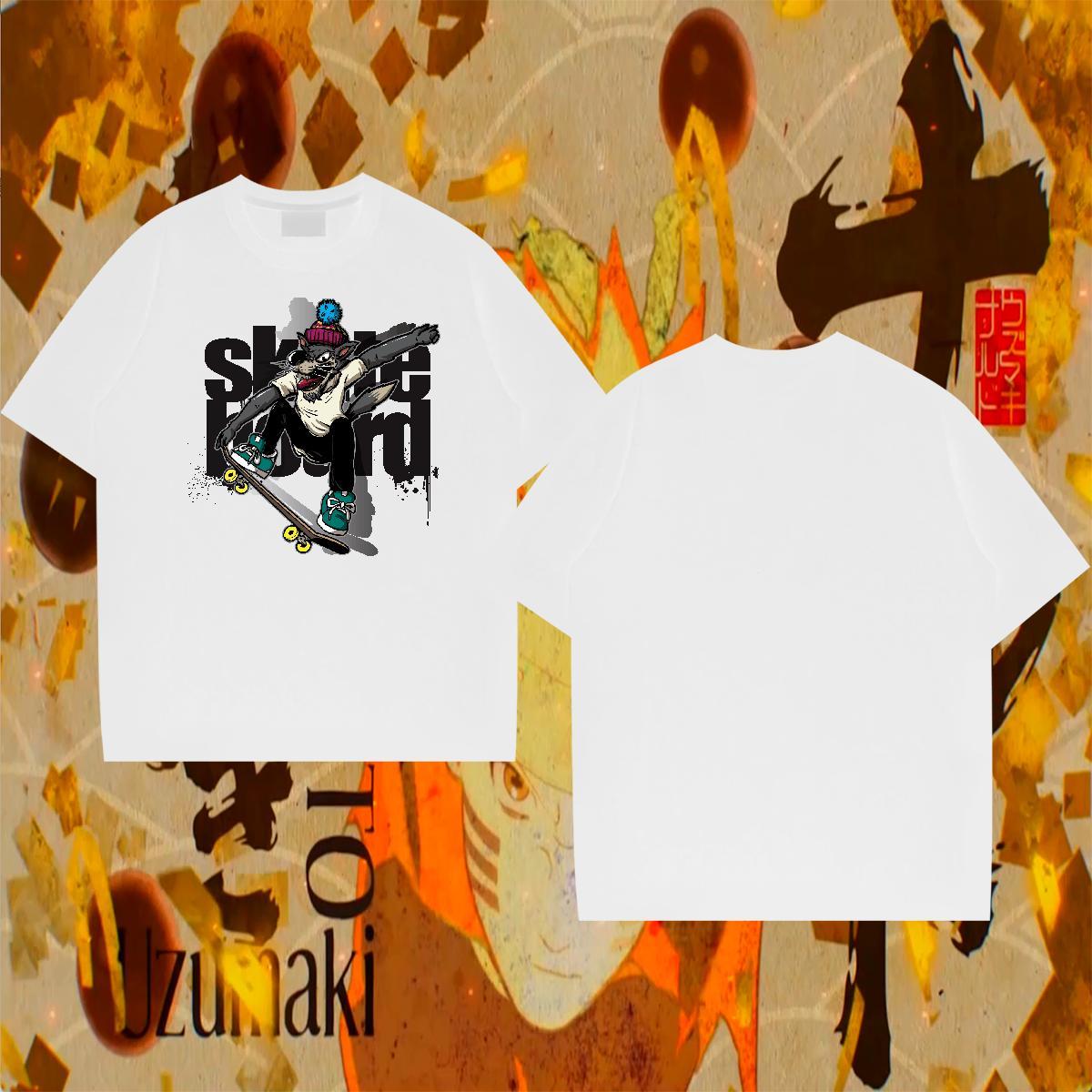 Unisex Couples T Shirts 230g Pure Cotton Street Wear wolf DIY Logo Oversized Breathable Short Sleeve Casual New T-Shirts for Men Tops Tees