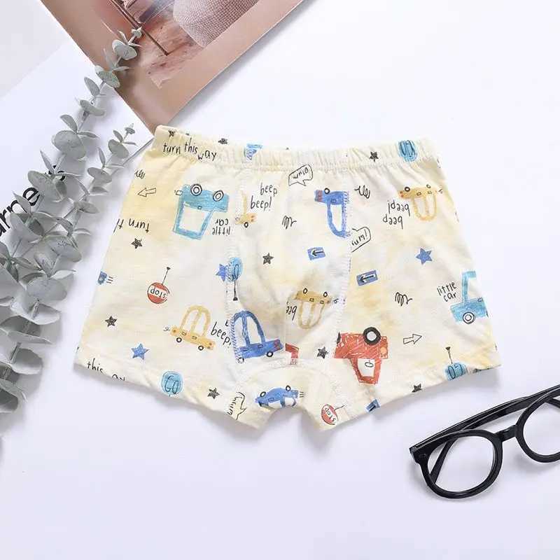 6 pieces/batch of boys underwear boxing cotton teenagers underwear childrens underwear childrens soft boys shorts 2-12 years oldW240715