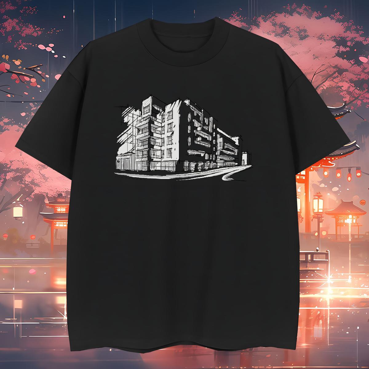 T-Shirts for Men 230g Cotton House Sport Crew Neck Breathable Cartoon Print Men Tees Fashion Casual Comfortable Clothes