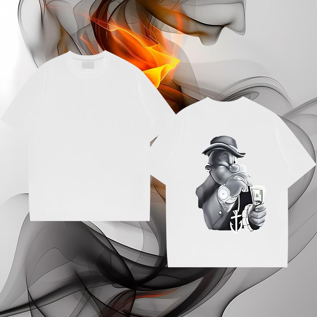 Brand Man T Shirts 100% Cotton 230g rabbit Daily Wear Tops Shirt Crew Neck Breathable TOP Quality Tshirt for Man Woman DIY Anime