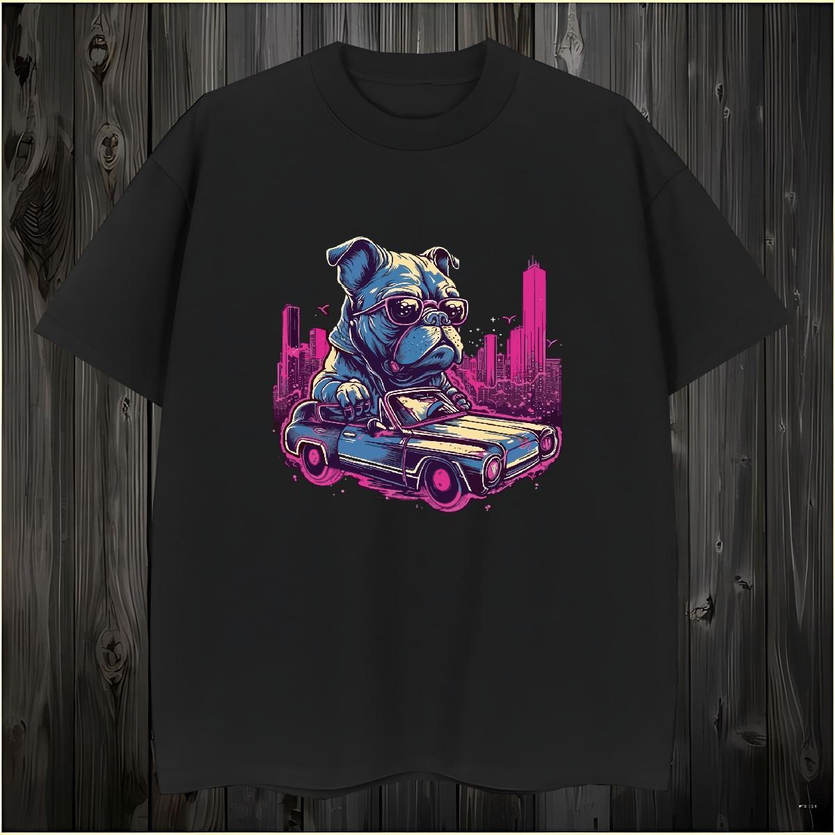 Stylist Man T Shirts 100% Cotton 230g dog Daily Wear Tee Shirt Crew Neck Free Shipping Men Tees DIY Printed