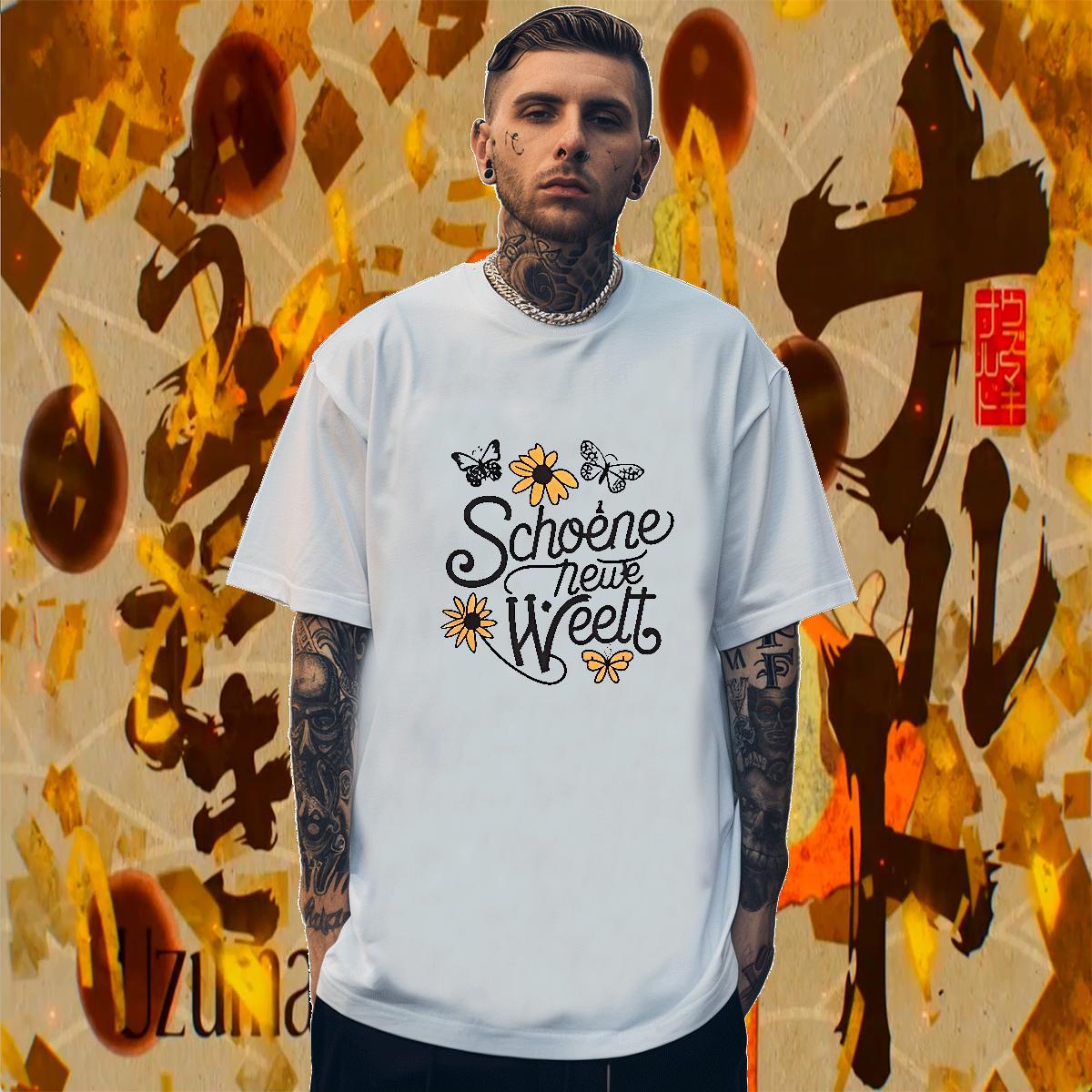 Cool Men Tshirts 100% Cotton 230g Daily Outfit letter DIY Anime Breathable Short Sleeve Factory Direct Men T Shirts Tops Tees