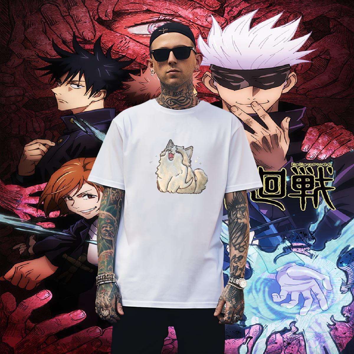 Cool Men Clothes T-Shirt 230g Cotton cat Man T Shirts Sports Casual Short Sleeve Soft DIY Printed Fashion Tops