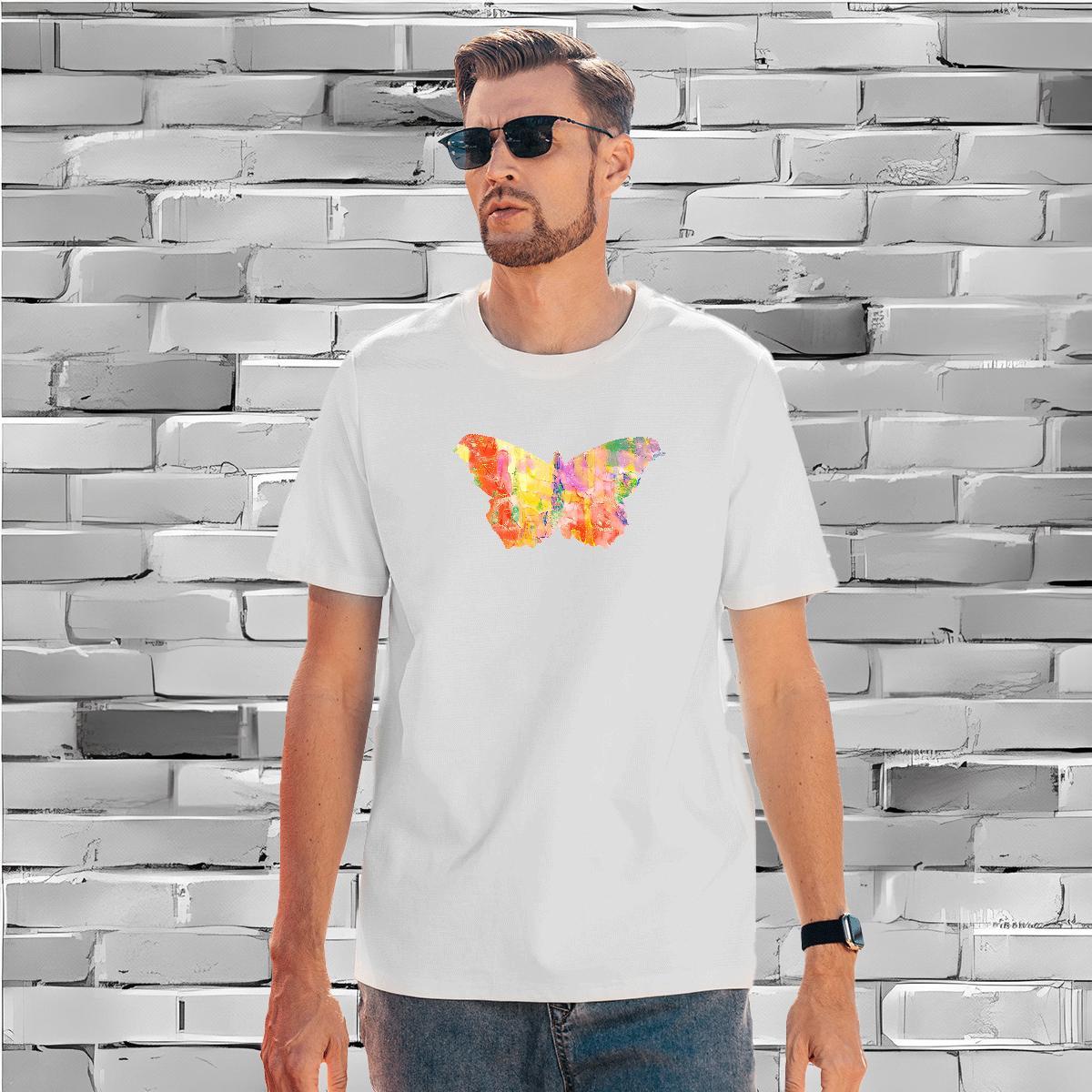 T Shirt For Man 230g 100% Cotton Butterfly Street wear Hip Hop Breathable Crew Neck Black White Men Tshirts Factory Direct Unisex Tops Tees