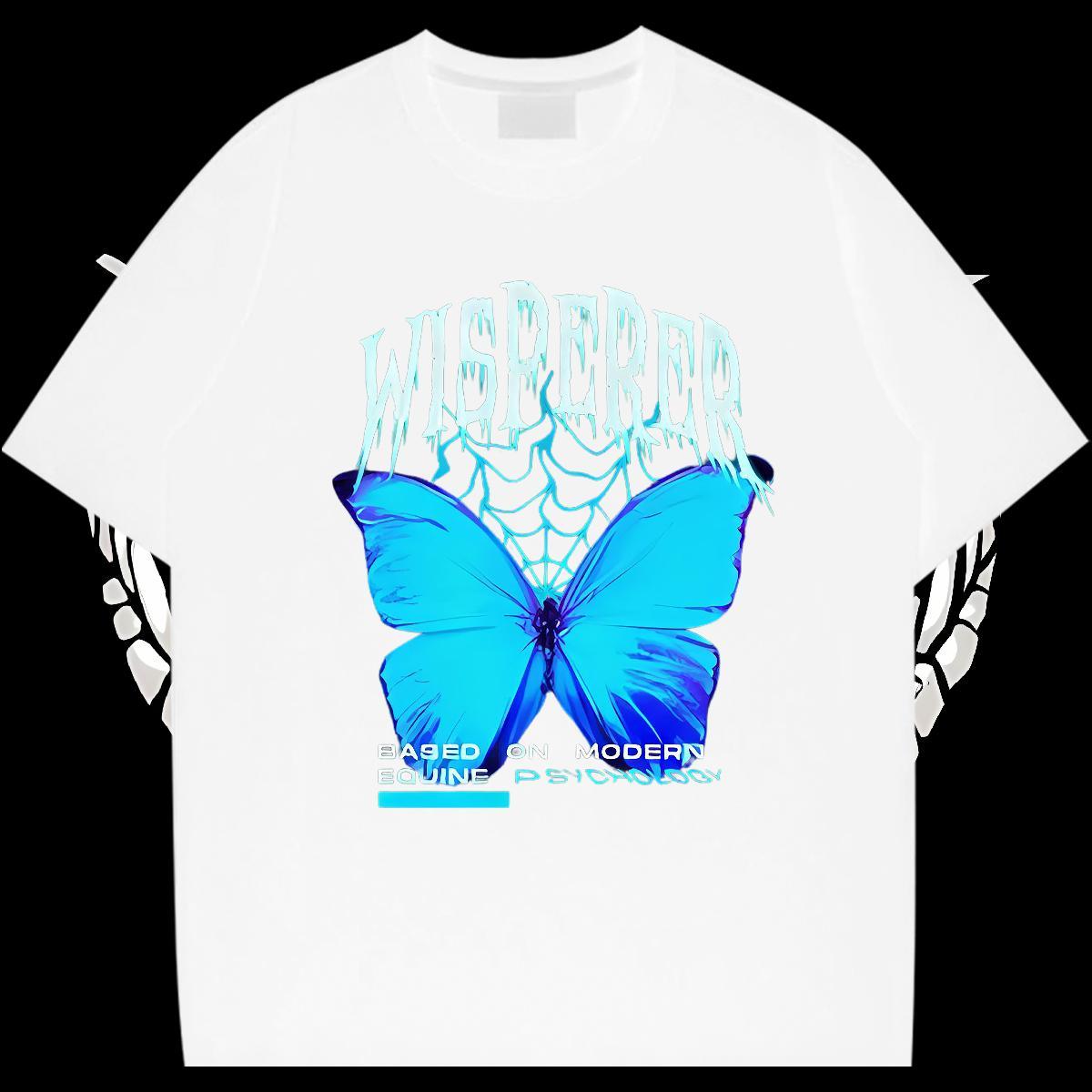 DIY Man T Shirts 100% Cotton 230g Butterfly Casual Daily Wear Tees Breathable Short Sleeve Brand Men Clothes T-Shirt Plus Size Custom