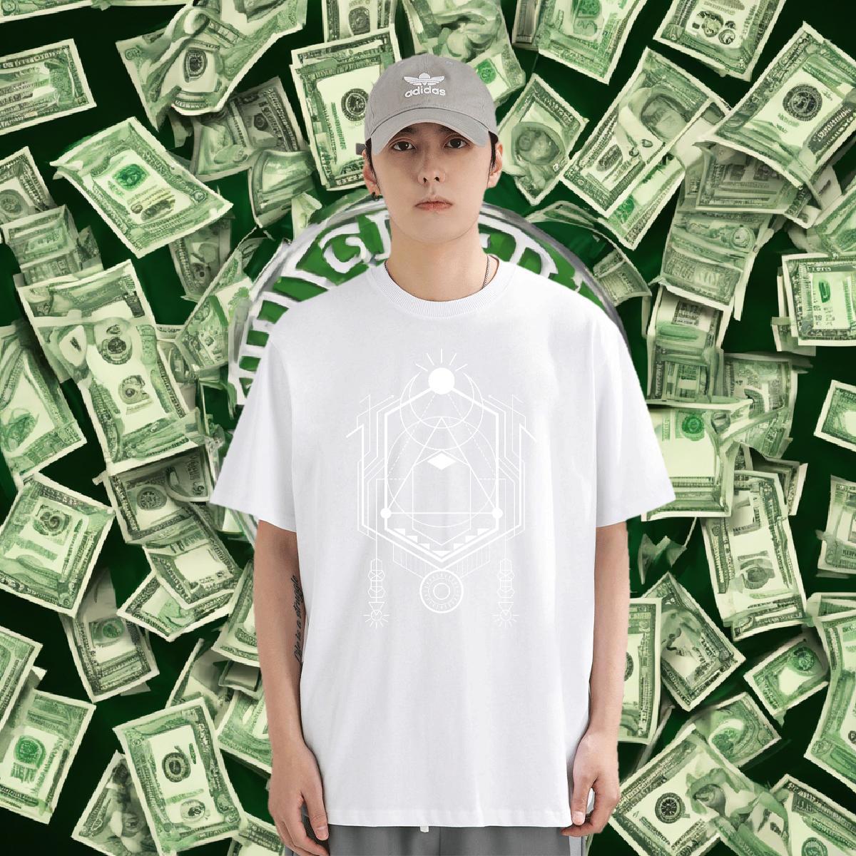 T-Shirts for Men 100% Cotton 230g handpainted High Street Hip Hop Crew Neck Breathable DIY Logo Oversized Men Clothes T-Shirt Stylist Cool Tops Tees