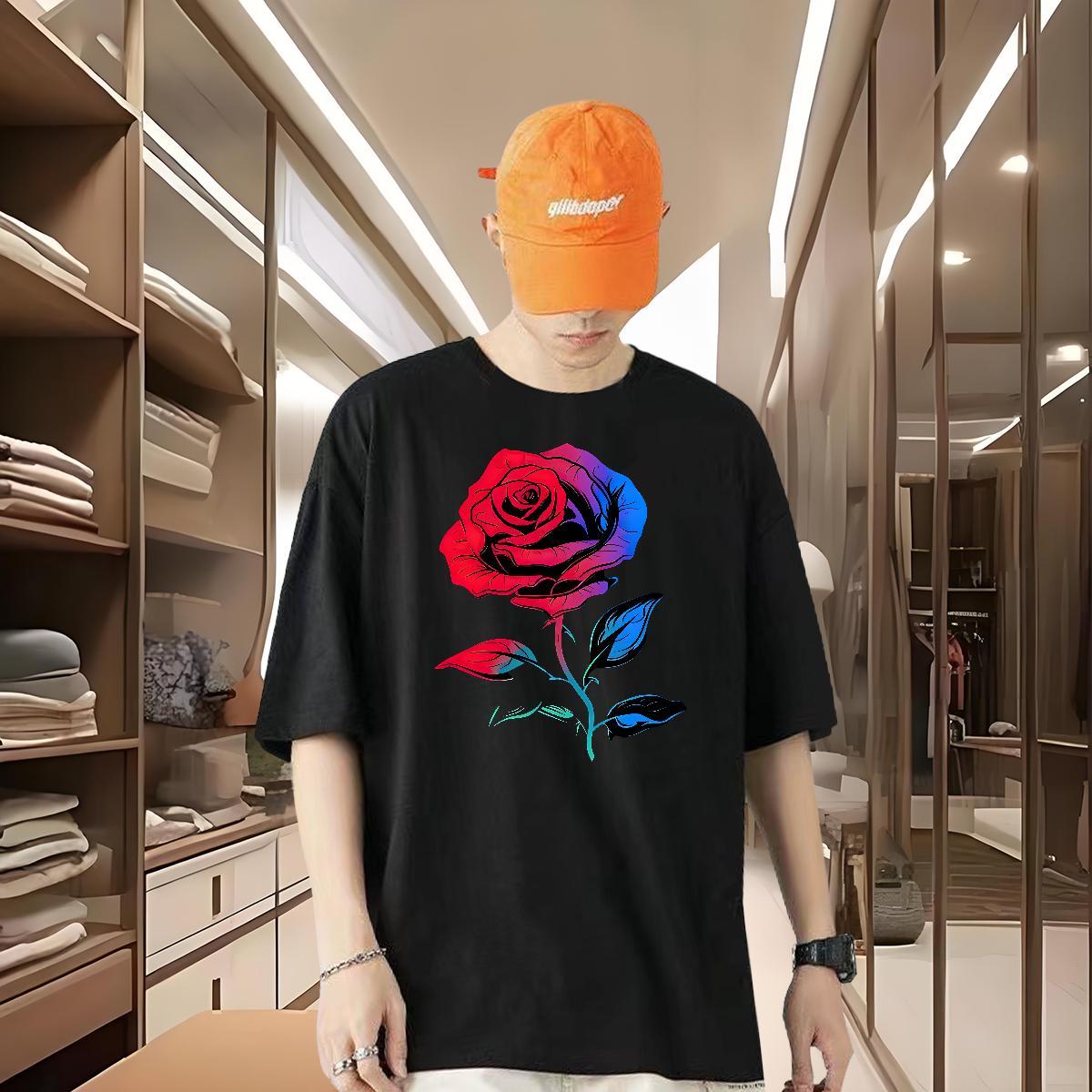 Factory Direct Man T Shirts 100% Cotton 230g flower Street wear Hip Hop Tee Shirt Pure Cotton Classic Men Tshirts Customized