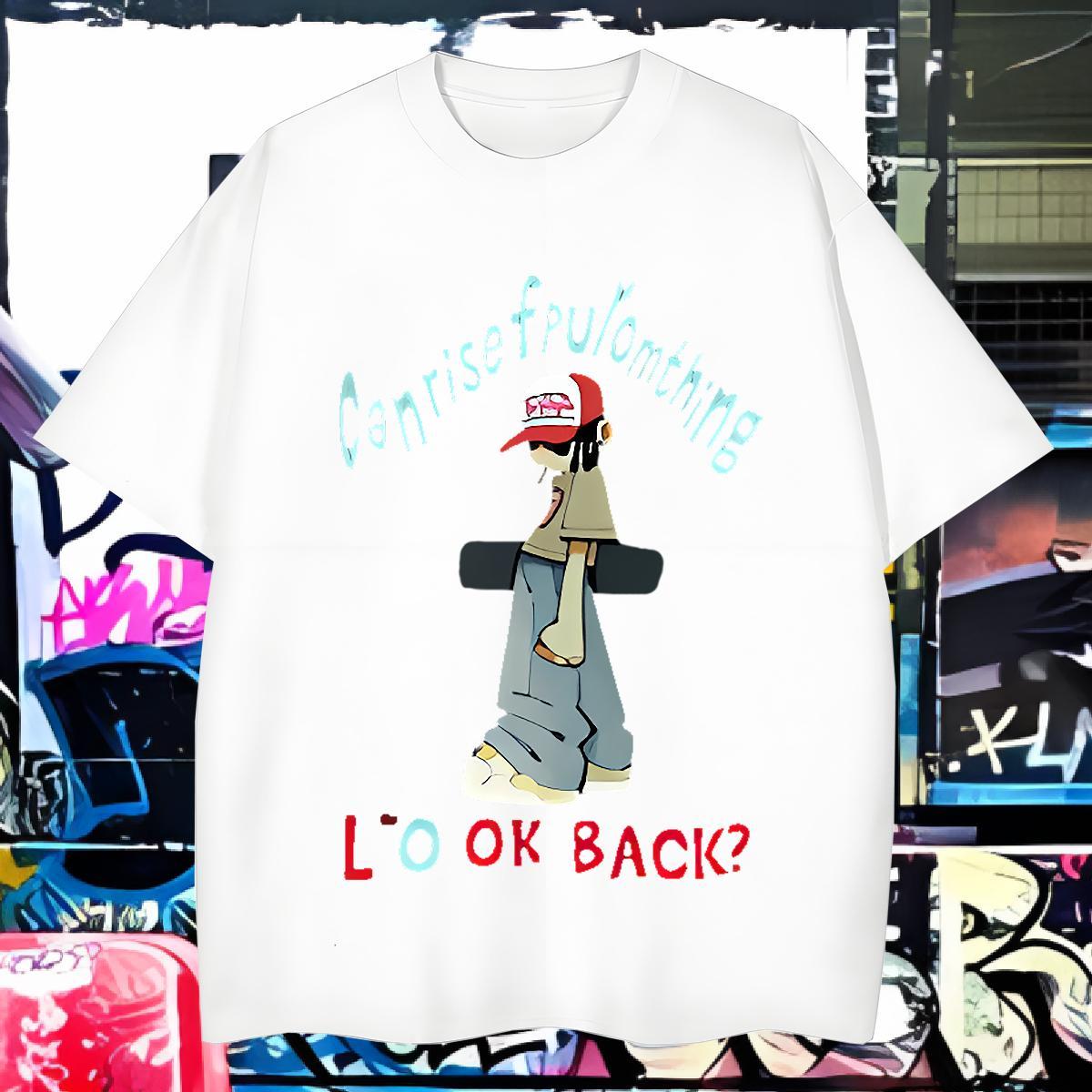 T shirt 230g 100% Cotton character High Street Hip Hop Breathable Crew Neck Oversized Men Tops Tees Classic Casual Comfortable Tshirts