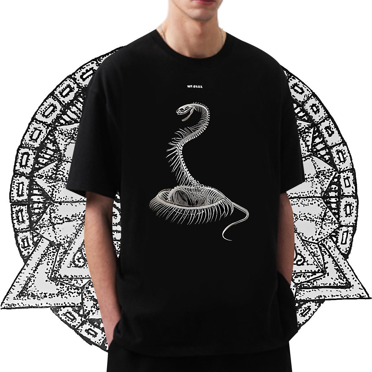 Wholesale T Shirts Men 230g Cotton snake Casual Beach Tops Tees O-Neck Short Sleeve Designer Mens Tshirts Custom Printing