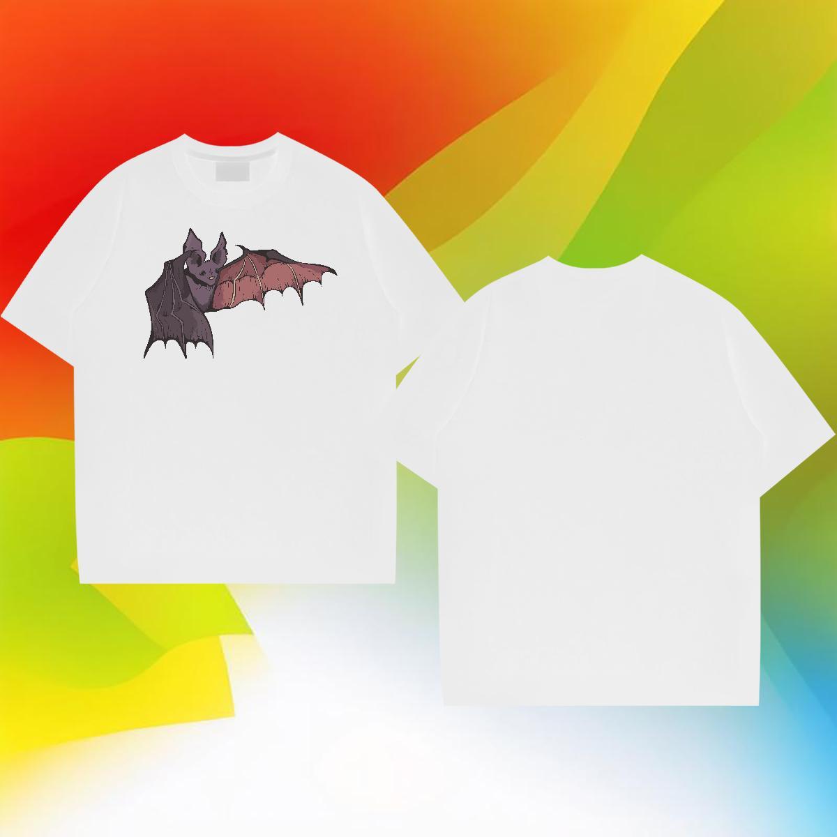 Wholesale Men Clothes T-Shirt 230g Cotton Outdoor bat Black White Breathable Short Sleeve Designer Man T Shirts Tees