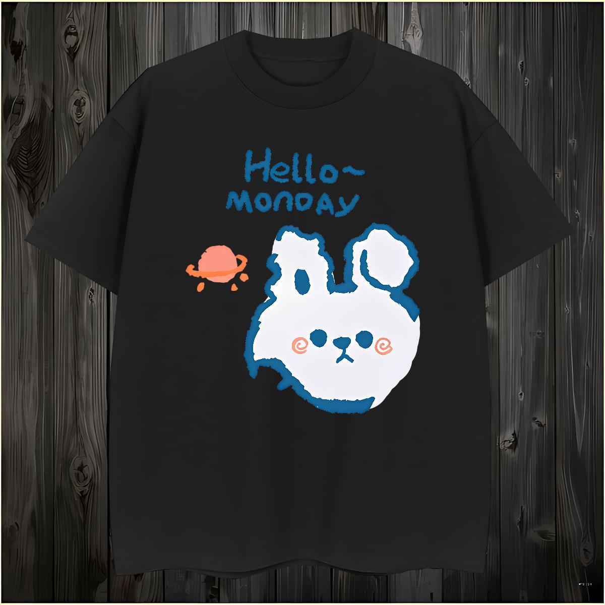 Classic Men T Shirts 230g 100% Cotton rabbit Street Wear Top Tees Breathable Crew Neck High Quality Men Tees Custom Print Oversized