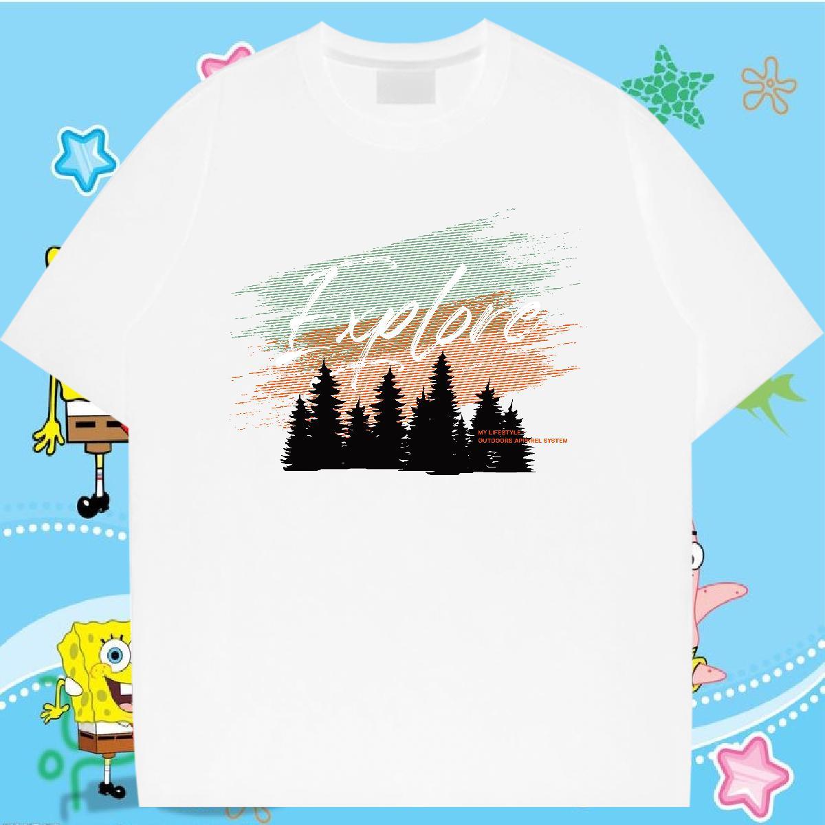 Wholesale Woman T Shirts Crew Neck Womens Tshirts White Plus Size tree Daily Wear 230g Pure Cotton New Arrival Clothes Shirt