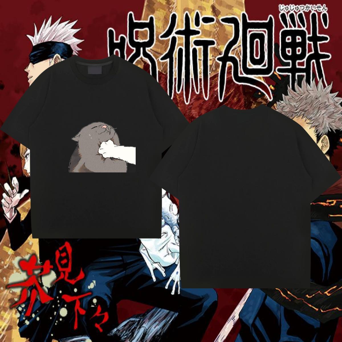 Casual New T-Shirts for Men 230g Cotton cat Summer Casual Polos Breathable Unisex Tshirts Oversized 4XL