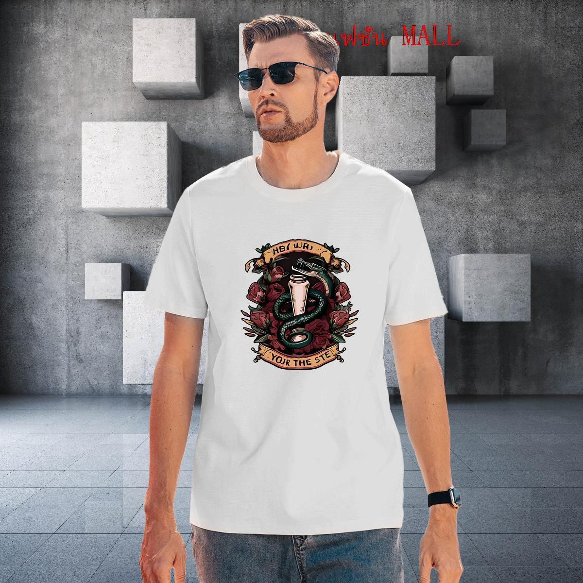 High Quality Tshirt for Man Woman 100% Cotton 230g snake T Shirts Men Hip Hop Crew Neck Customized Print New Tshirts