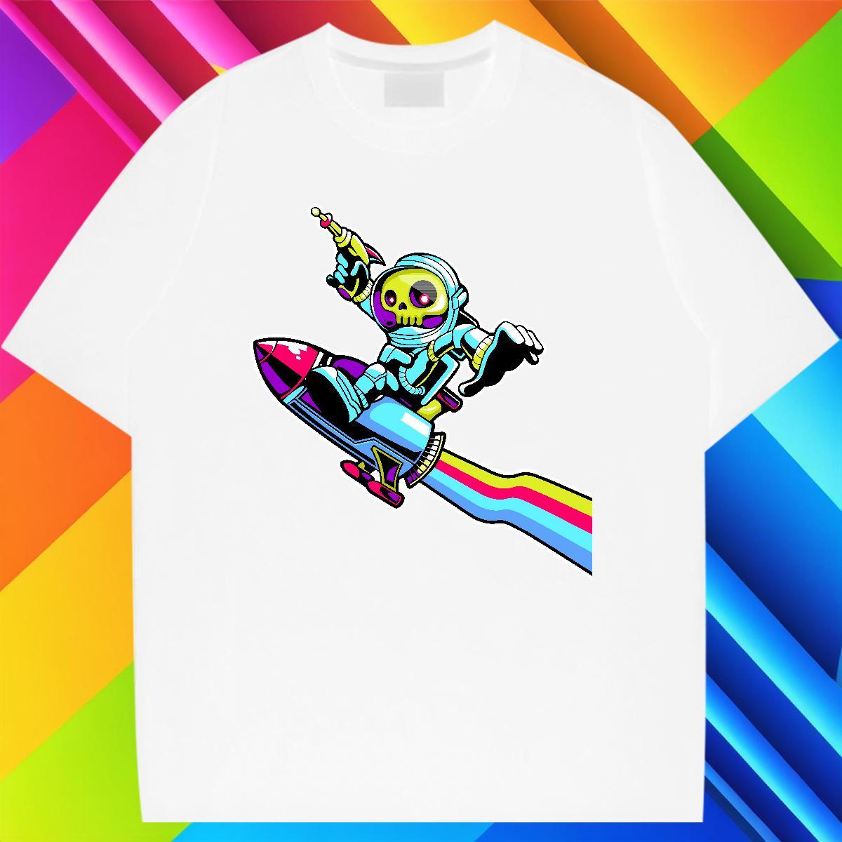 T-Shirts 100% Cotton 230g universe Beach Breathable Short Sleeve Custom Printed Couples T Shirts DIY Customized Cool Design Wear