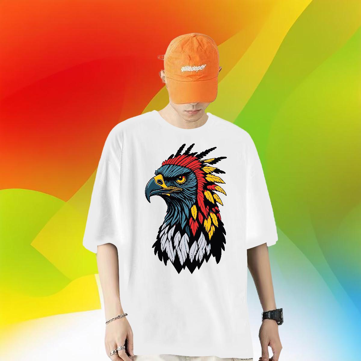 Classic T Shirts Men 100% Cotton 230g chicken Street Polos Breathable Short Sleeve High Quality Men Clothes T-Shirt DIY Logo Oversized