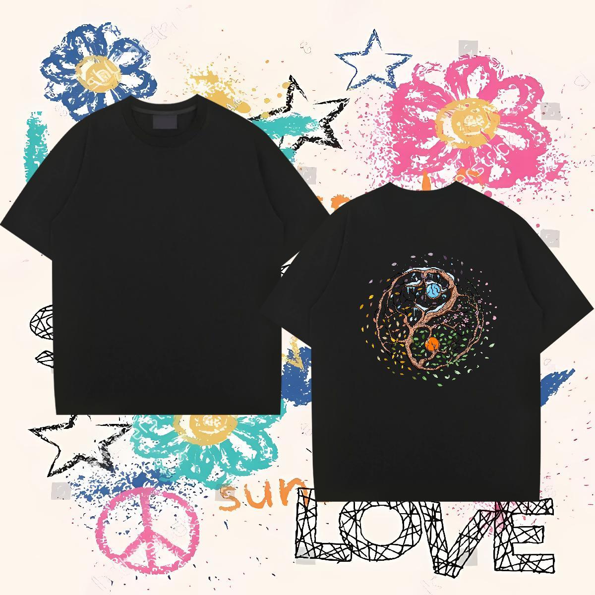 Brand T shirt 230g Cotton tree Spring Summer Tops Tees O-Neck Short Sleeve TOP Quality Tshirt for Man Woman Graphic