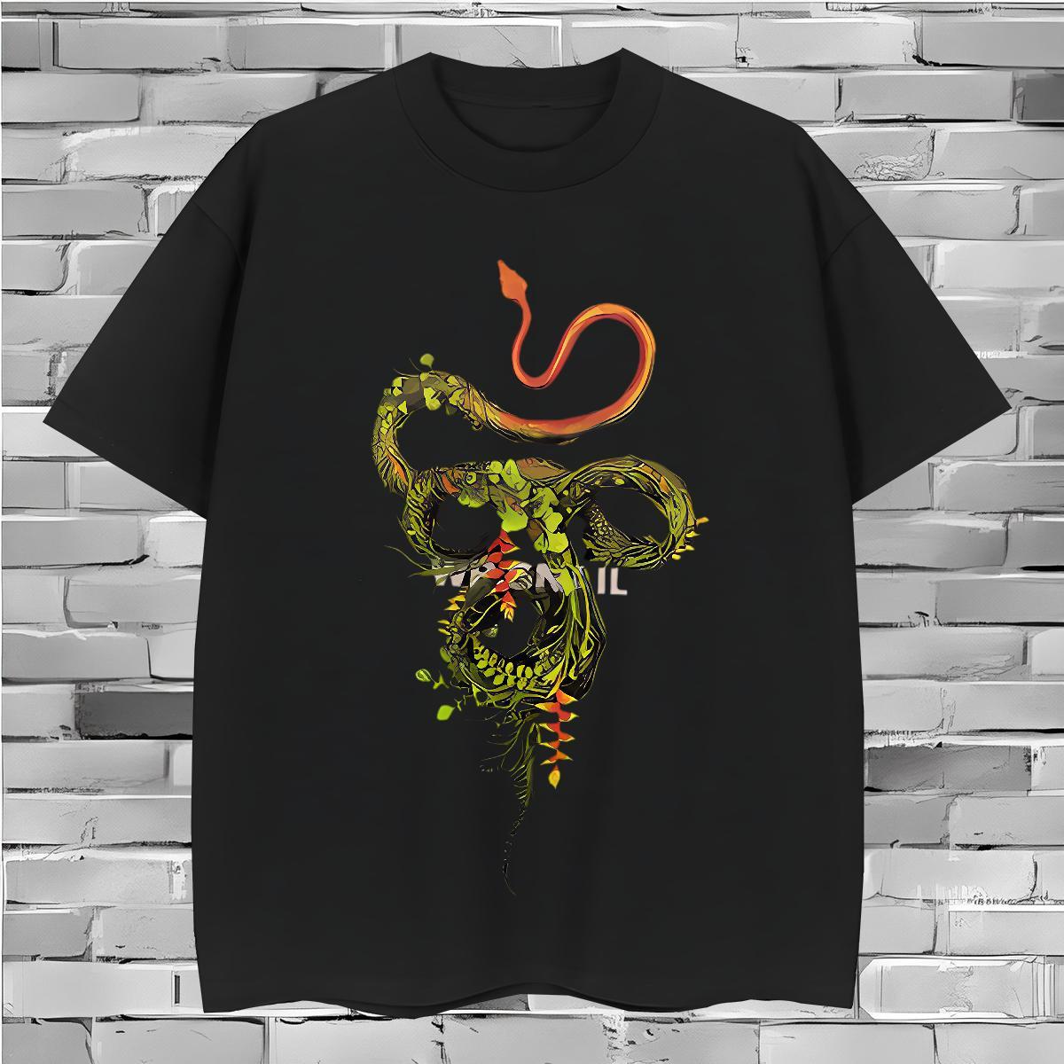 T-Shirts 230g 100% Cotton snake High Street Hip Hop Short Sleeve O-Neck Custom Big Size Men Tshirts Customized Wholesale Top Tees