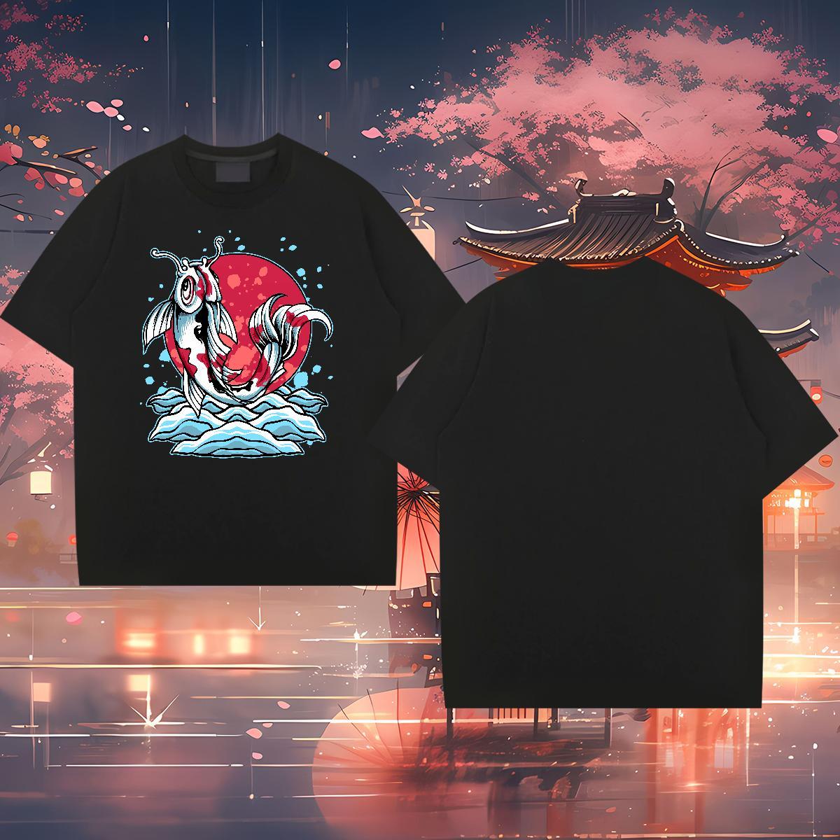 DIY T-Shirts 230g Cotton Daily Wear Tees Shirts Crew Neck Breathable Loose Fit Tshirts Anime