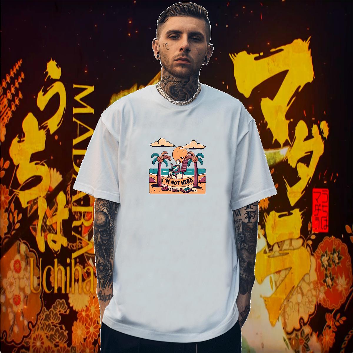 Mens T Shirts 230g 100% Cotton sea Home Outdoor Crew Neck Breathable DIY Men Tshirts Free Shipping High Quality Tops Shirt