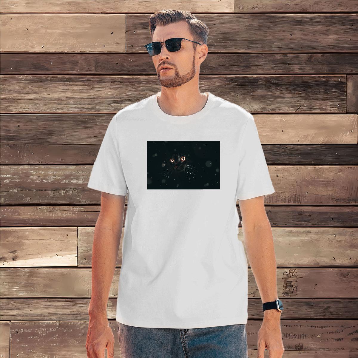 Men T Shirts 230g Cotton cat Street wear Hip Hop Short Sleeve O-Neck Customized Men Clothes T-Shirt Wholesale Soft Polos